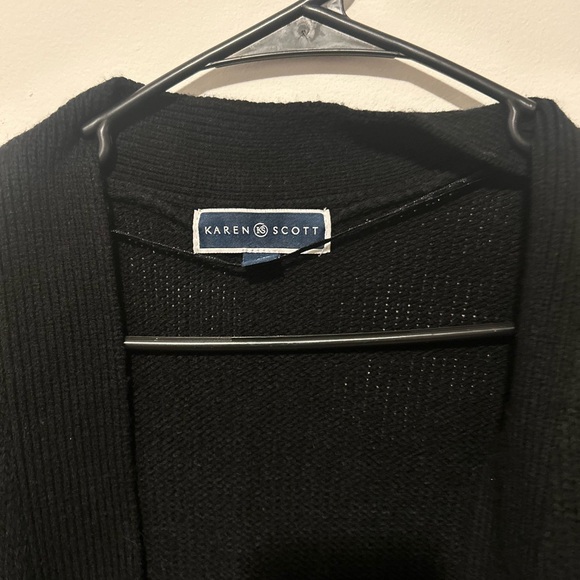 Karen Scott Black cardigan Size PS - Picture 2 of 4